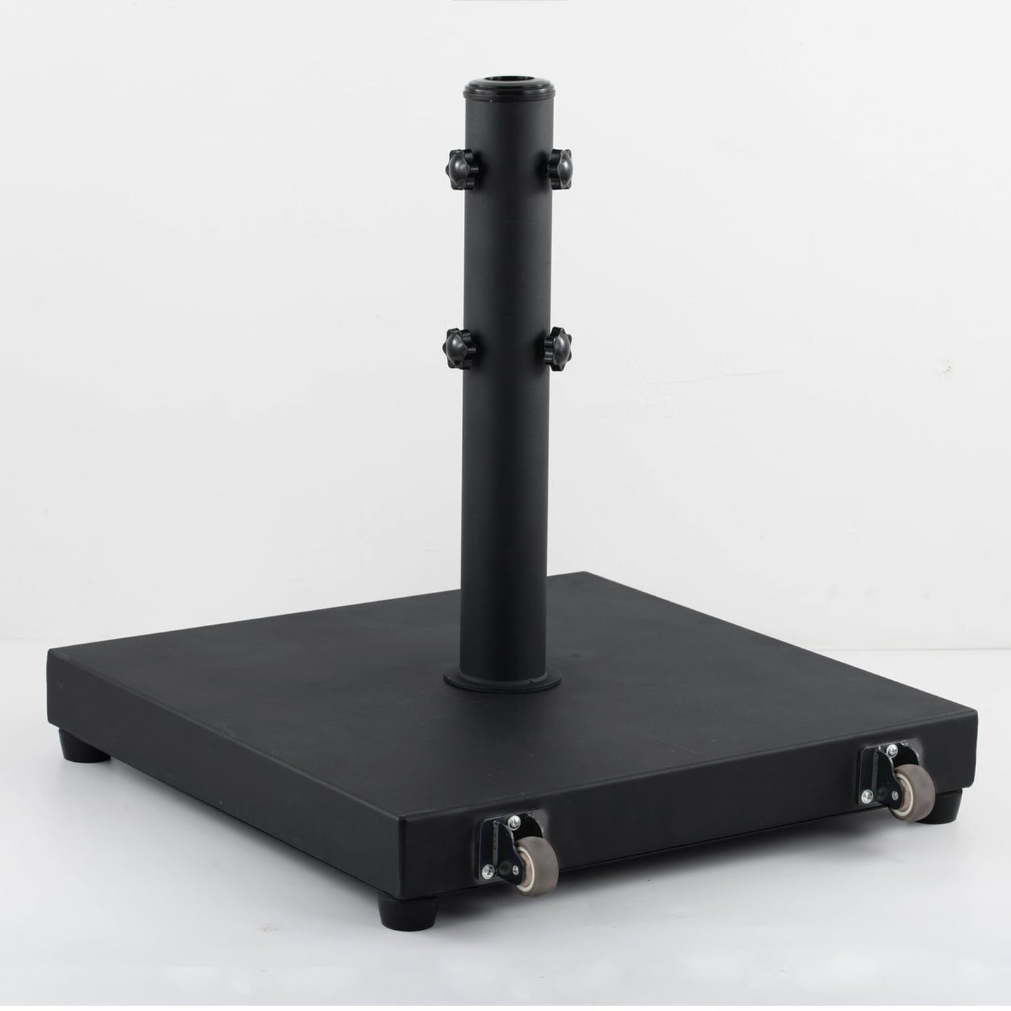 Atsasaye 45lbs Umbrella Base Patio Heavy Duty Umbrella Stand Outdoor Base for Φ1.2''-Φ2.2'' Pole Steel Square Weighted Stand for Backyard,Garden,Deck,Poolside