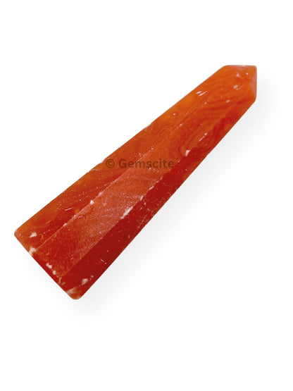 WholesaleGemShop 3 Inch (70 mm) Gemstones Orange Selenite Obelisk Tower Jumbo Facet Aura Rock Crystal Natural Polished Earth Wand Spirit