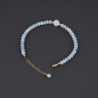 COAI Aquamarine Bracelet Women's Birthstone Bracelet Blue Crystal Bracelet for Women