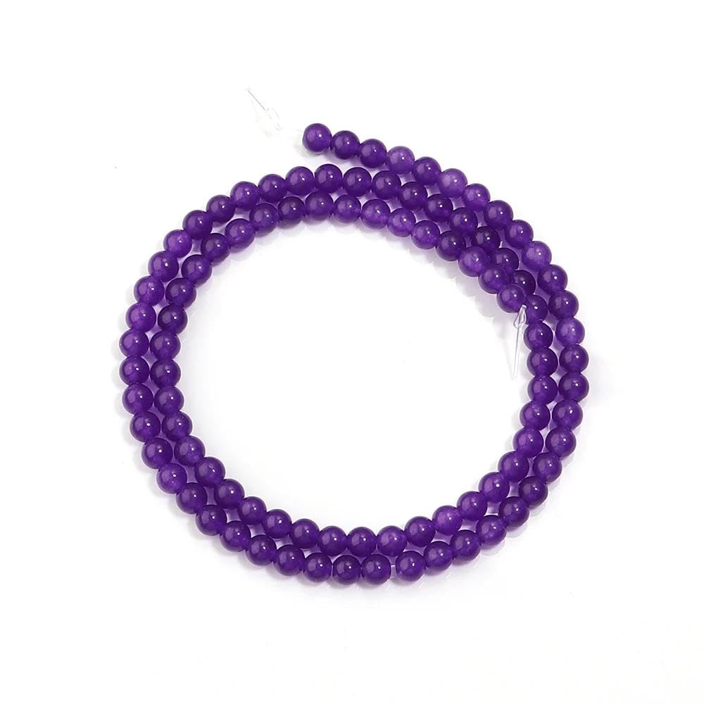 Zenkeeper 108Pcs Purple Natural Stones Chalcedony Beads Spacer Loose Beads Bulk with Holes Handcrafted for DIY Bracelets Jewelry Making Crafts Supplies
