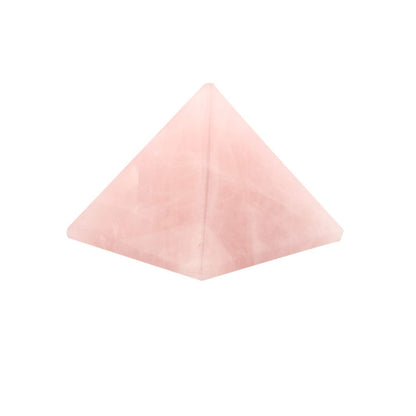 YWG Stone 1.5" Natural Rose Quartz Pyramid Chakra Healing Crystal Reiki Stone Gemstone Radiation Deflection Home Decor Gift Decoration Crafts