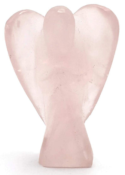Amazing Gemstone Rose Quartz Crystal Guardian Angel Figurines Ornament for Healing Birthstone, Decoration Statue (Hand Carved Pocket Gemstone Angel) (1.5 inch)
