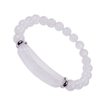 EDEN'S CALL 8mm Healing Crystal Beads Stretch Bracelet Handmade Good Luck Energy Chakra Stone Beaded Bangle, Rock Quartz