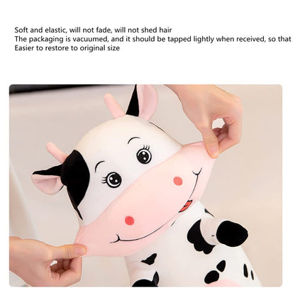TEFU Cute and Creative Cow Plush Toy: A Soft and Adorable Cartoon-Style Hugging Pillow—Perfect as a Birthday Gift for Friends and Kids (100cm/39.3in)