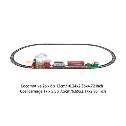 Menolana Christmas Train Set Tracks Toy Train Set for Under Christmas Tree Lights and Music with Smokes for Boys 3 4 5 6 7 8 Years Old