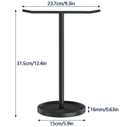 STWWO Hand Towel Holder, Stainless Steel Towel Holder Stand for Bathroom, Kitchen Countertop, T-Shaped Hand Towel Rack Stand, Black