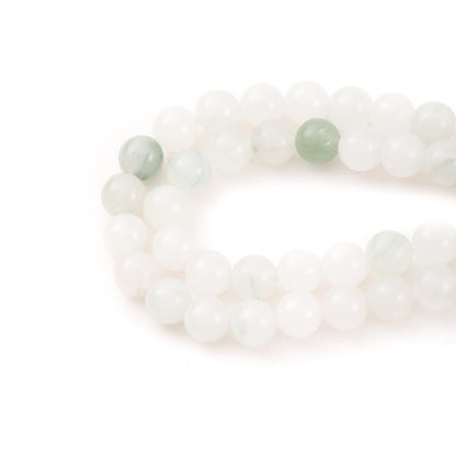 8mm 45pcs DIY Natural White Jade Stone Beads Round Healing Crystal Gemstone Loose Beads for Jewelry Making Handmade Bracelet Necklace