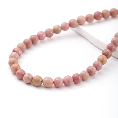 6mm 60pcs DIY Natural Rhodochrosite Stone Beads Round Healing Crystal Gemstone Loose Beads for Jewelry Making Handmade Bracelet Necklace