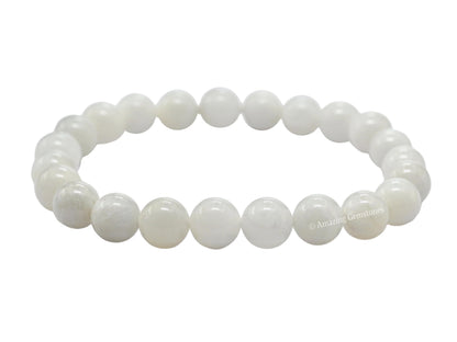 Amazing Gemstone Crystal Bracelet for Women Men's Gifts - Protection Healing Crystal Bracelet - 8mm Gemstone Beaded Stretchable Bracelet Pulseras Para Hombres Mujer Stocking Stuffers Mothers Day Gift (White Moonstone)