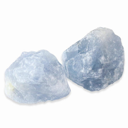 2PCS Natural Raw Stone Healing Crystals Bulk, Gemstones for Reiki, Meditation, Home Decor, Garden Fountain Rocks (Blue Celestite)