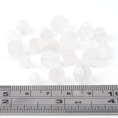 BEADIA Faceted Natural White Agate Stone Round Beads 8mm 36cm/Strand for Jewelry Making