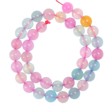 10mm Natural Morgan Agate Gemstone Round Loose Beads Crystal Stone Bracelet Necklace Accessories Crafts for Jewelry Making DIY,1 Strand 15"