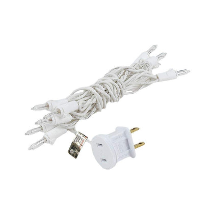 Novelty Lights 5 feet 10 Bulb Clear Mini Light String on White Wire, Non-Connectable Incandescent Fairy Lights for Bottles and Crafts, 4" Bulb Spacing, 24" Lead, Stackable Fused Plug