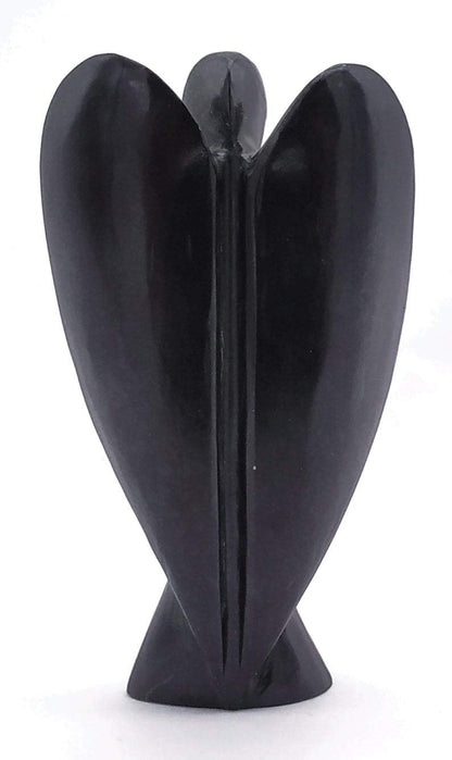 Black Agate Crystal Guardian Angel Figurines Ornament for Healing Birthstone, Decoration Statue (Hand Carved Pocket Gemstone Angel) (2 inch)