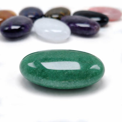 BEAUSIOO 2.4" Green Aventurine Palm Stone for Anxiety Relief, Healing Crystal for Meditation & Stress Relief, Polished Pocket Stone with Gift Box