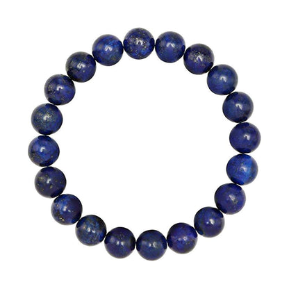 Forziani 10mm Lapis Lazuli Beaded Bracelet for Men - Prosperity and Wisdom - Stretch Navy Blue Gemstone Beads Mens Bracelet - Made in USA - Gift For Him