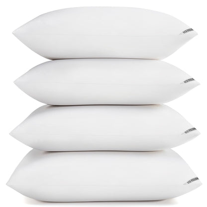 Piwaal Luxury Hotel Pillows for Sleeping 4 Pack,Bed Pillows Standard Size Set of 4,Down Alternative Filling,Pillows for Back,Stomach or Side Sleepers