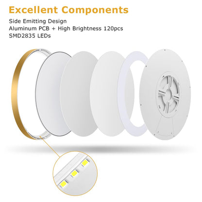 2Pack 9Inch LED Ceiling Light Fixture Flush Mount, 18W(180W Equivalent), 1800LM, 3000K Warm White, IP40, Flat Modern LED Ceiling Lights for Bedroom, Living Room, Bathroom, Stairwell, etc.(Gold)