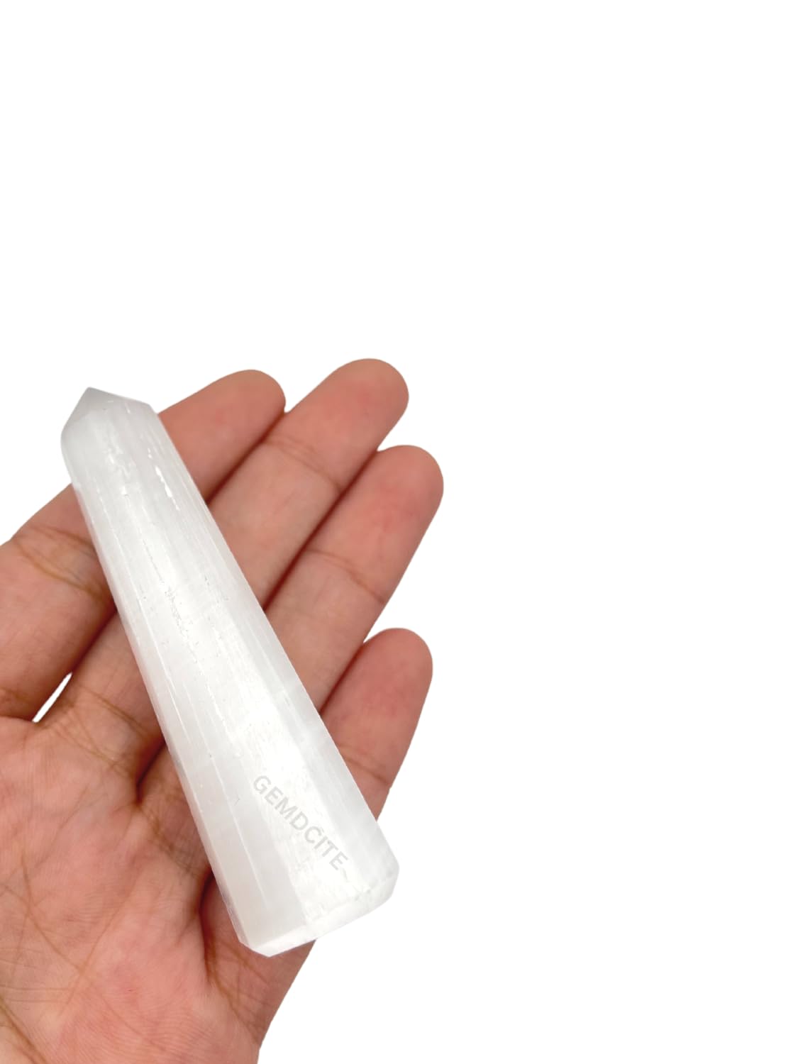 WholesaleGemShop 3 Inch (70 mm) Gemstones Snow Quartz Obelisk Tower Jumbo Facet Aura Rock Crystal Natural Polished Earth Wand Spirit