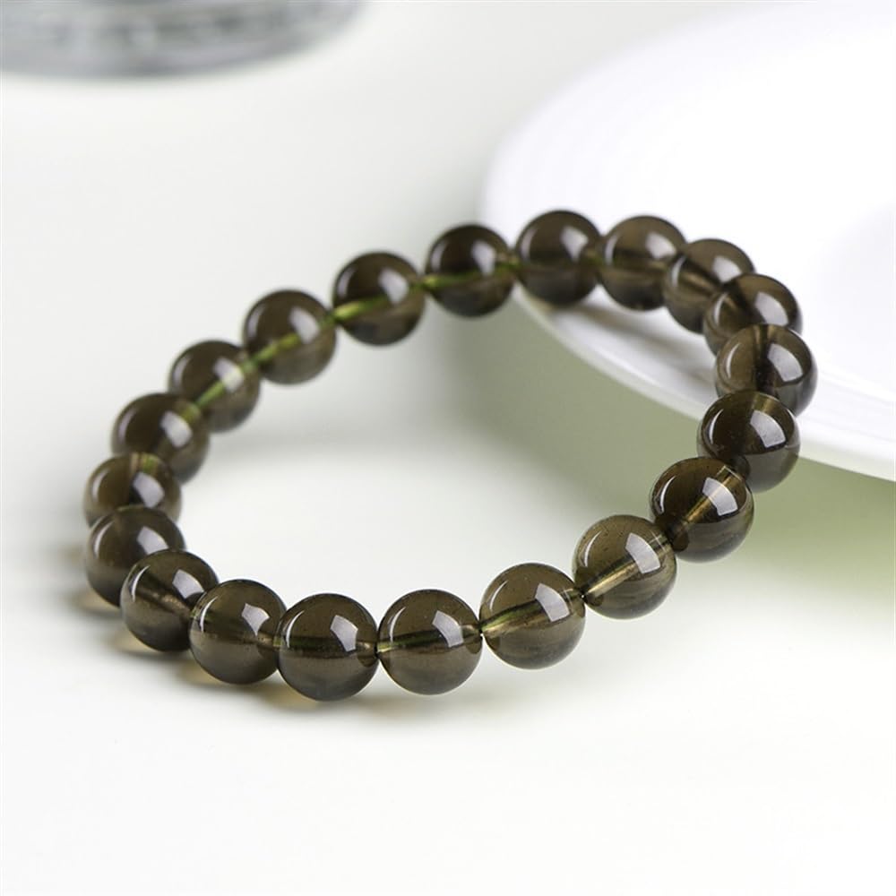 UNGUGU Saffordite Cintamani Beads Bracelet,Genuine Arizona Obsidian Tektite Raw Bracelet