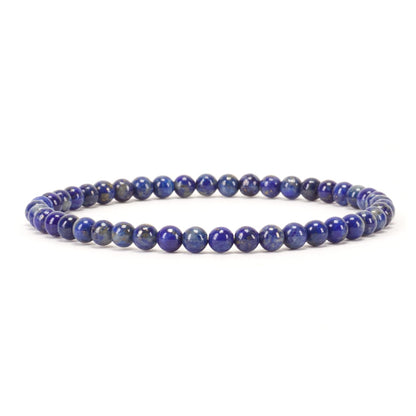 Cherry Tree Collection - Small, Medium, Large Sizes - Gemstone Beaded Bracelets For Women and Men - 4mm Round Beads (Lapis, Small)