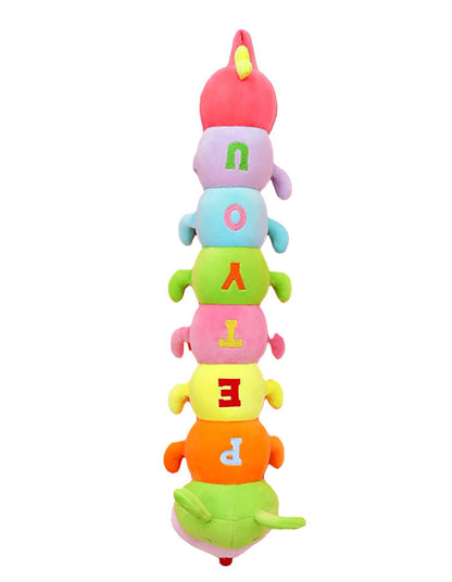 AOQI Multicolor Caterpillar Stuffed Animal Big Hugging Pillow Cute Plush Soft Pillow Doll,Giant Plush Toy,Gifts for Girl Boy Babies Birthday (51.8inch/130cm)