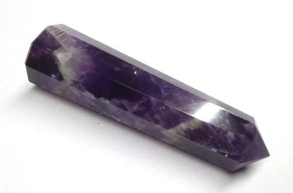 WholesaleGemShop 3 Inch (70 mm) Gemstones Amethyst Chevron Obelisk Tower Jumbo Facet Aura Rock Crystal Natural Polished Earth Wand Spirit
