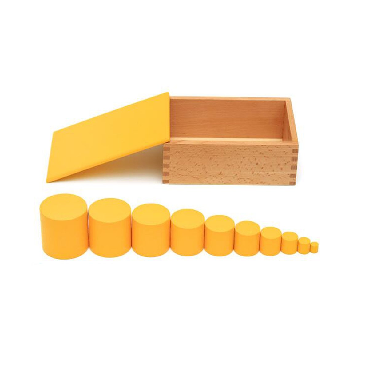 YHZAN Montessori Sensorial Material Knobless Cylinders Kids Wooden Toy (Set of 4) Early Development Tool for Toddlers Wooden Blocks