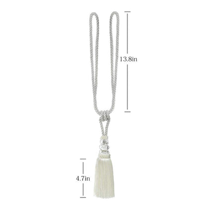BEL AVENIR 2 Pack Curtain Hand-Woven Tiebacks Crystal Holdbacks Home Decorative (White, 2 Pack)