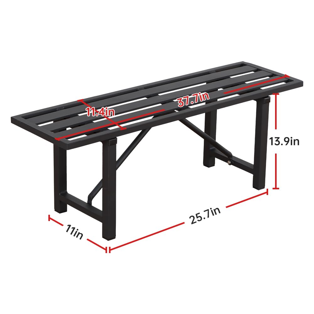 DHYGOTFUR Plant Stand - Indoor/Outdoor Extra-Sturdy Aluminum Plant Stand with 300 LBS Capacity (L37.8 x W11.4 x H13.8 inch)