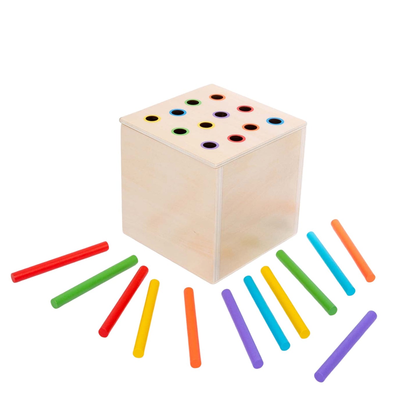 4 in 1 Montessori Play Kit Box - Cotton Swab Board, Coin Box, Carrot Harvest Game, Matchstick Color Drop Game Montessori Toys for Babies 6-12 Months, 1 Year, 2 Year