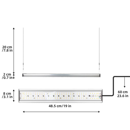 CANAGROW CG-400 LED Grow Lights for Indoor Plants, Upgraded Full Spectrum Plant Light with 5000K 3000K Daylight + 660nm Red Hanging Growing Lamps for Seed Starting Seedlings Succulents Vegetable