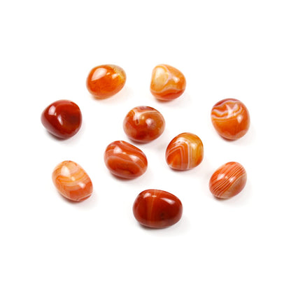 Namzi 10 Packs of Brazilian Tumbled Polished Natural Carnelian Crystal, Crystals and Healing Stones Quartz Bulk for Wicca, Reiki, Healing Energy, Chakra Stones, Witchcraft Supplies(0.5LB)