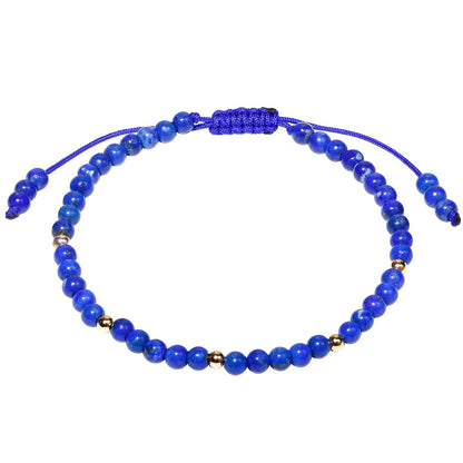 Jewever Gemstone Bracelet for Women Crystals and Healing Stones Beaded Stone Chakra Bracelets Healing Energy Crystal Jewelry Gifts Adjustable 4mm (Lapis Lazuli)