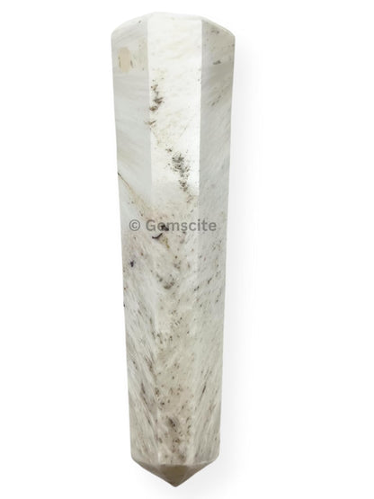 WholesaleGemShop 3 Inch Gemstones SCOLECITE Obelisk Tower Jumbo Facet Aura Rock Crystal Natural Polished Earth Wand Spirit