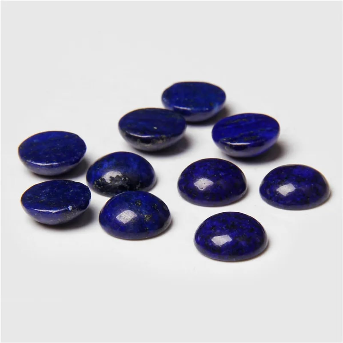 20pcs 12mm Natural Stone No Hole Lapis Lazuli Semicircle Smooth Cabochons Beads Healing Chakra Crystal Stone Bead for Jewelry Making Rings Earrings Necklace Bracelet DIY Crafts
