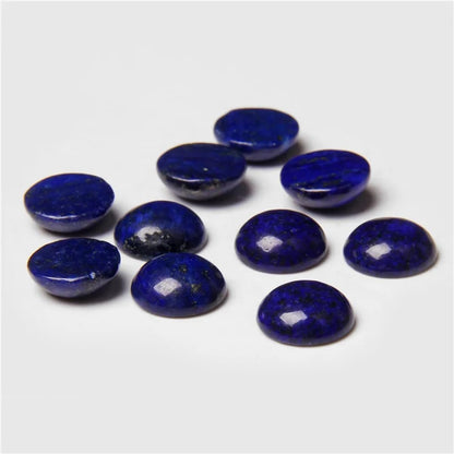 20pcs 12mm Natural Stone No Hole Lapis Lazuli Semicircle Smooth Cabochons Beads Healing Chakra Crystal Stone Bead for Jewelry Making Rings Earrings Necklace Bracelet DIY Crafts
