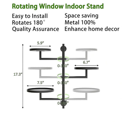 KAAPSAM Rotating Wall Plant Shelves Plant Shelf for Window 3-Tier Metal Wall Plant Holder for Multiple Plants with Hanging Indoor Home Decor