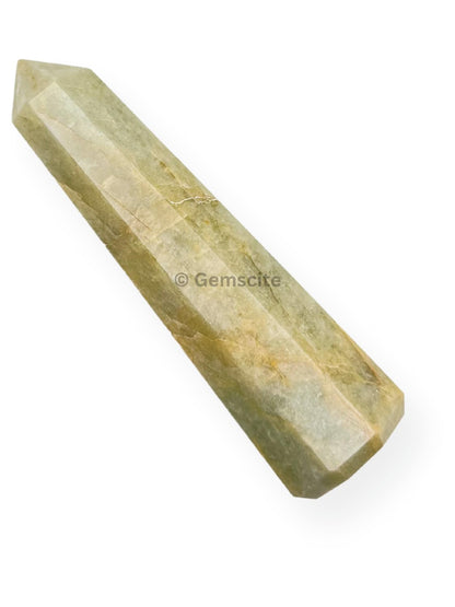 WholesaleGemShop 3 Inch (70 mm) Gemstones Aquamarine Obelisk Tower Jumbo Facet Aura Rock Crystal Natural Polished Earth Wand Spirit