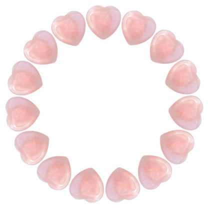 Marrywindix 15 Packs 0.8 Inches Healing Crystal Natural Rose Stone Heart Love Carved Palm Worry Stone Chakra Reiki Balancing