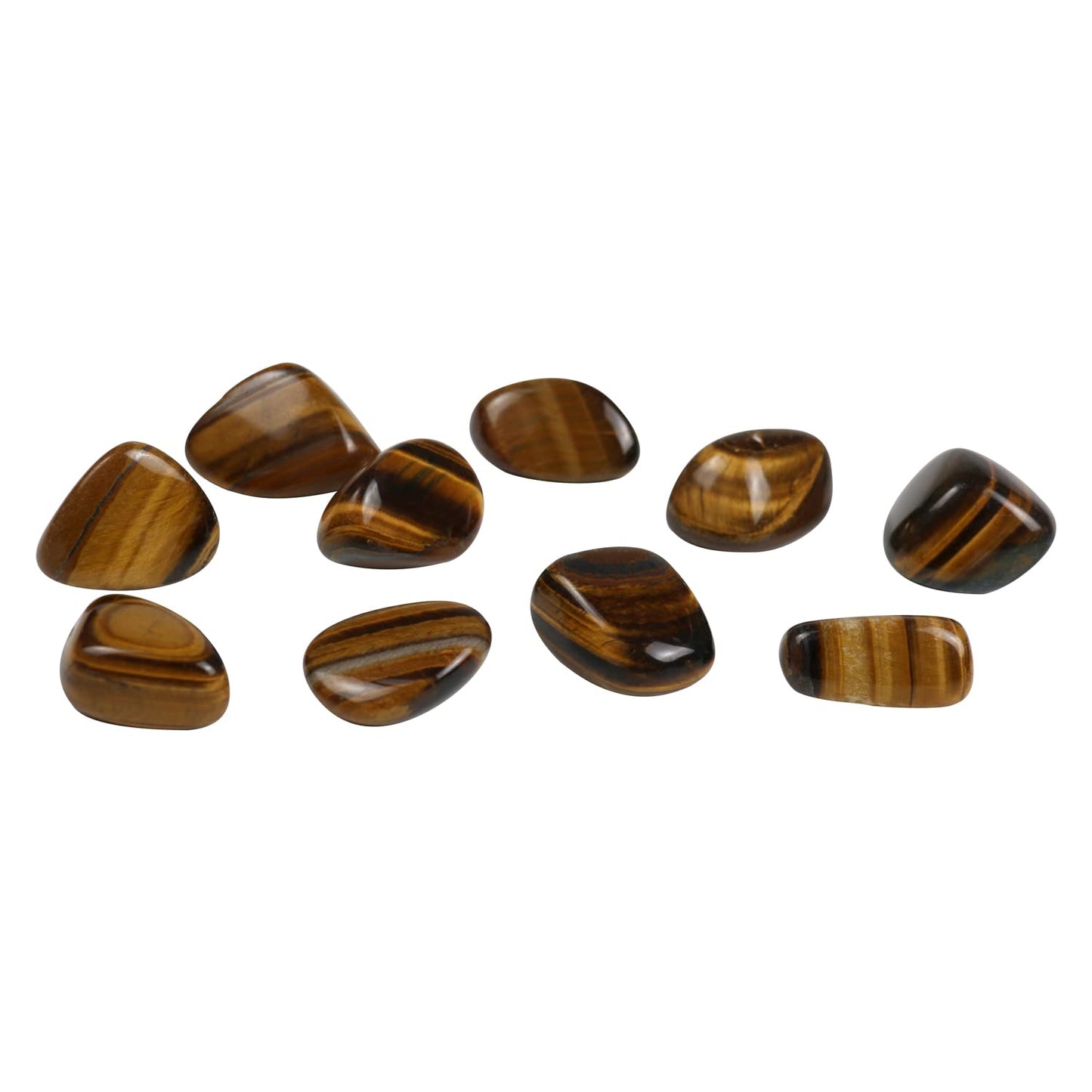 Nvzi Tumbled Polished Natural Tiger's Eye Stones, Crystals and Healing Stones Quartz Bulk for Wicca, Reiki, Healing Energy, Chakra Stones, Witchcraft Supplies(10Pcs)