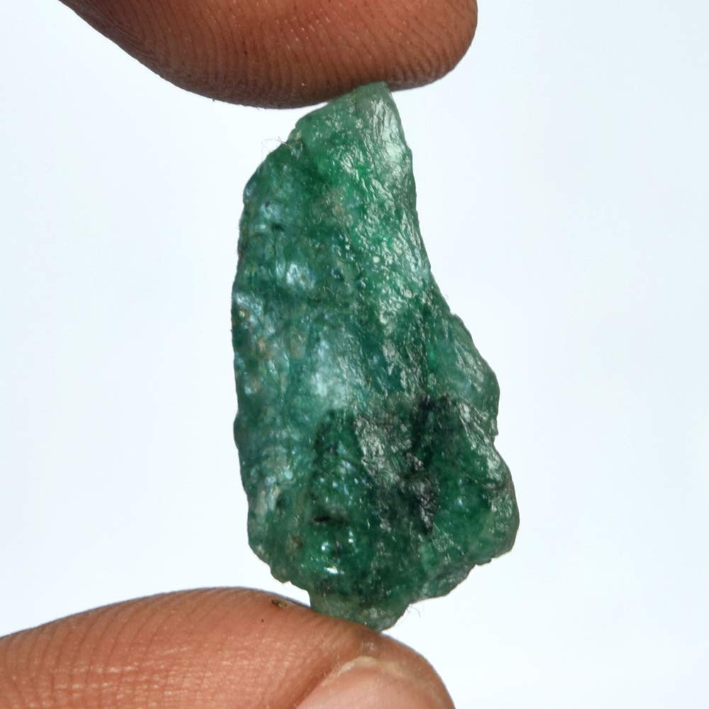 GEMHUB Rare Raw Green Emerald Gemstones for Jewelry Making 11.00 Ct Uncut Rough Crystals and Healing Stones | Rough Emerald Gem Stones