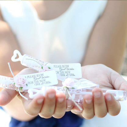56 Pack Mini White Heart Bubble Wands- Perfect Bubble Toy Ideal Party Favors for Weddings Support and Anniversaries, Valentine's Day, Family Reunion, Special Festival Gift for Couple, boy and Girl