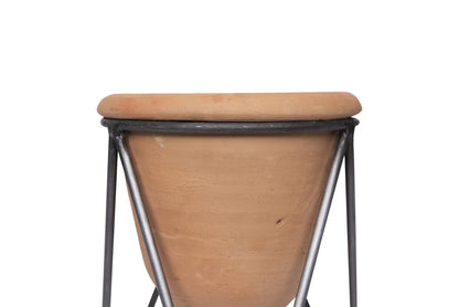 Creative Co-Op Terracotta Pot with Metal Stand