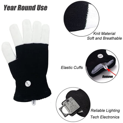 Luwint Kids LED Gloves Finger Light up Gloves - Flashing Autistic Cool Toys for Boys Girls, Children 3-7 Years