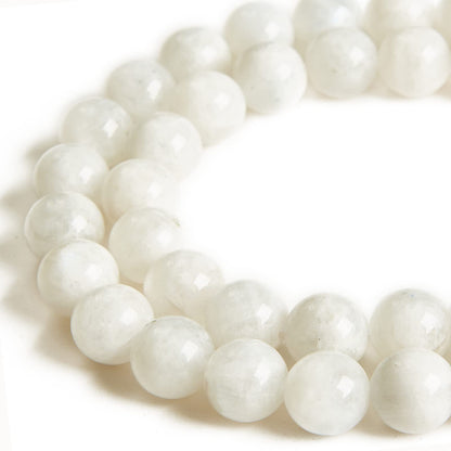 35pcs 10mm Natural Moonstone Beads Gemstone Beads Round Loose Beads for Jewelry Making