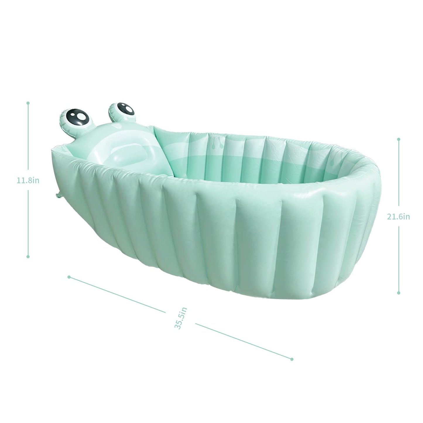 HotMax Inflatable Baby Bathtub Portable Travel Bath Tub for Infants to Toddler Foldable Non Slip Spa Tub with Air Pump (Green)