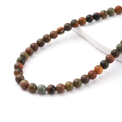 10mm 38pcs DIY Natural Picasso Stone Beads Round Healing Crystal Gemstone Loose Beads for Jewelry Making Handmade Bracelet Necklace