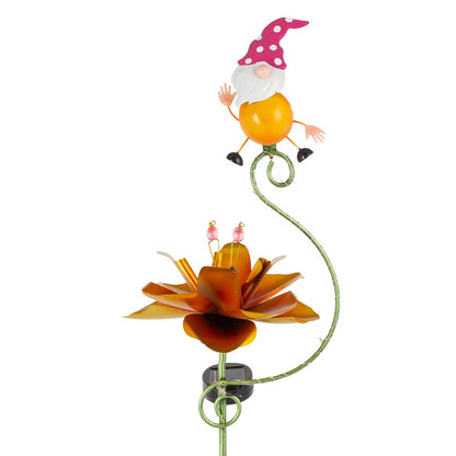 Viterlight Solar Wind Spinners Outdoor, Gnome Metal Wind Spinner, Solar Powered Kinetic Pinwheels Decorative Windmills for Yard, Lawn, Patio, Garden
