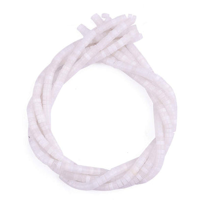 BEADIA Natural White Agate Spacer Beads Caps Loose Semi Gemstone for Beading Jewelry Making 6mmx3mm 38cm